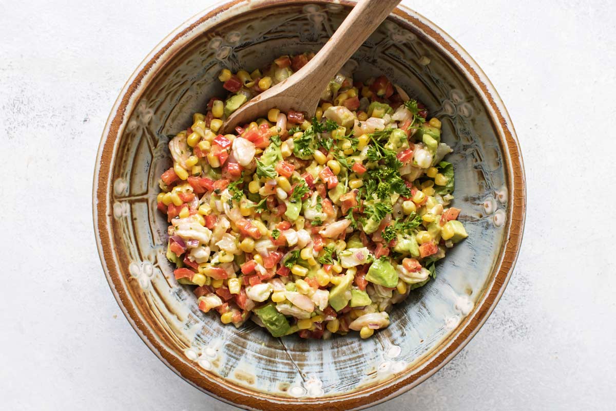 Easy No-Cook Cilantro Lime Shrimp Avocado Salad for Summer