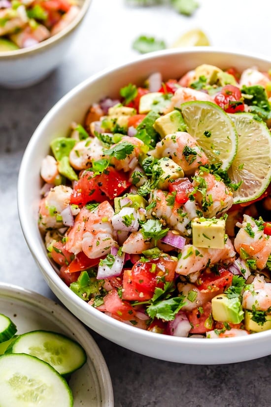 Healthy & Delicious Cilantro Lime Shrimp Avocado Salad Recipe